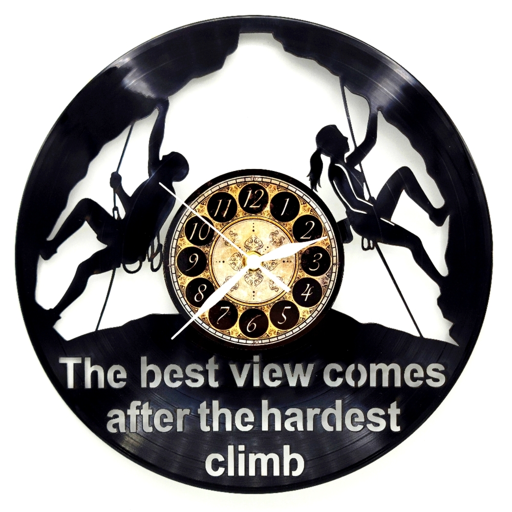 ROCK CLIMBING vinyl record clock inspiring gift